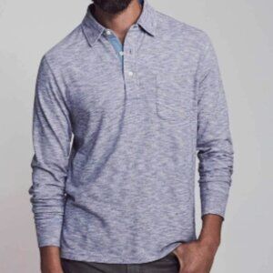 Faherty Collared Long Sleeves Heather Indigo